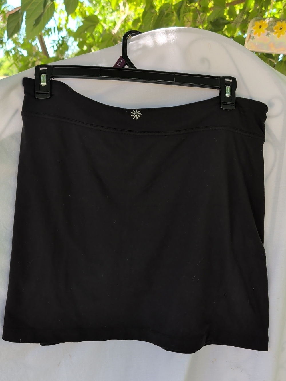 Athleta Black Active Mini Tennis Skirt with Subtle Logo